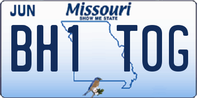 MO license plate BH1T0G