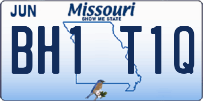 MO license plate BH1T1Q