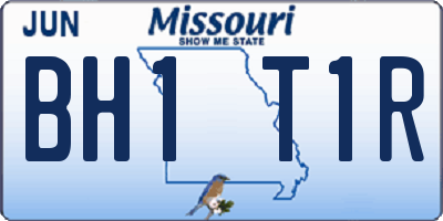 MO license plate BH1T1R