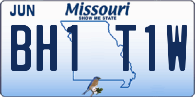 MO license plate BH1T1W