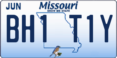 MO license plate BH1T1Y