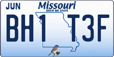 MO license plate BH1T3F