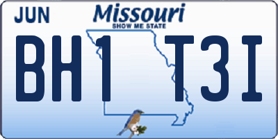 MO license plate BH1T3I