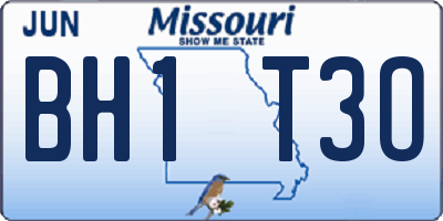 MO license plate BH1T3O