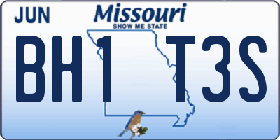 MO license plate BH1T3S