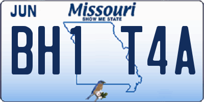 MO license plate BH1T4A
