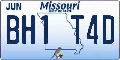 MO license plate BH1T4D