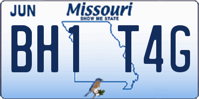 MO license plate BH1T4G