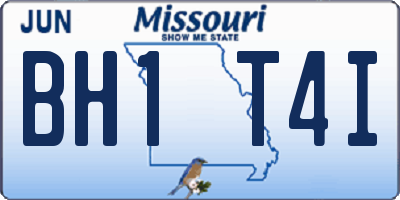 MO license plate BH1T4I