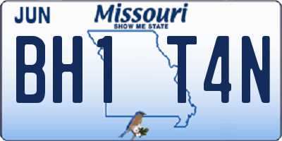 MO license plate BH1T4N
