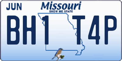 MO license plate BH1T4P