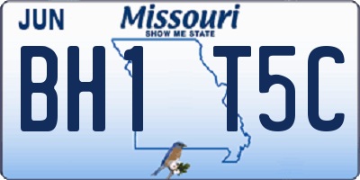 MO license plate BH1T5C