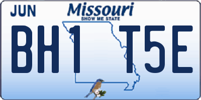 MO license plate BH1T5E
