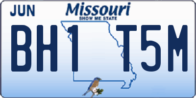 MO license plate BH1T5M