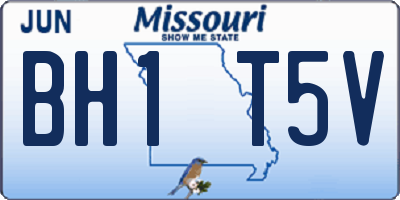 MO license plate BH1T5V