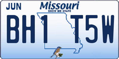 MO license plate BH1T5W