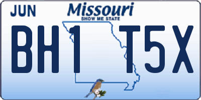 MO license plate BH1T5X
