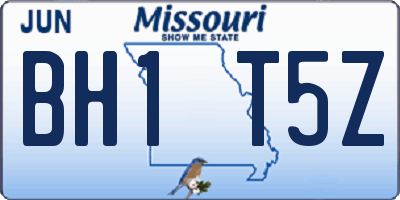 MO license plate BH1T5Z