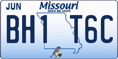 MO license plate BH1T6C