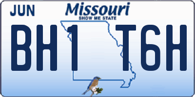 MO license plate BH1T6H