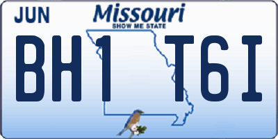 MO license plate BH1T6I