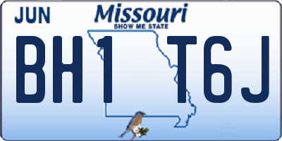 MO license plate BH1T6J