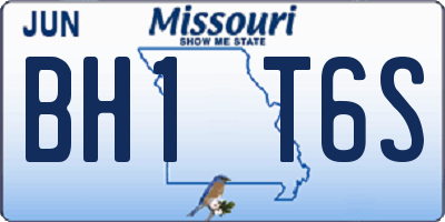 MO license plate BH1T6S