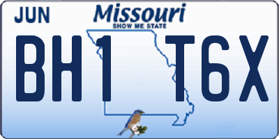 MO license plate BH1T6X