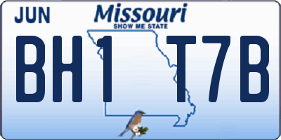 MO license plate BH1T7B