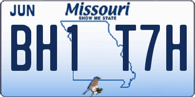MO license plate BH1T7H