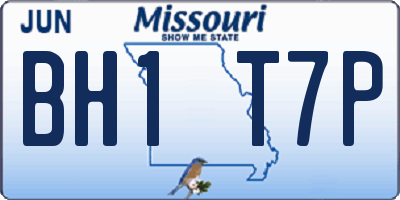 MO license plate BH1T7P