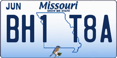 MO license plate BH1T8A