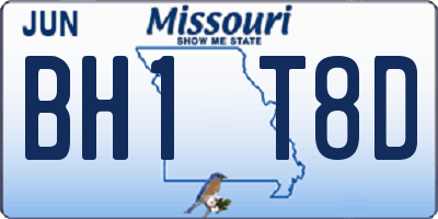 MO license plate BH1T8D