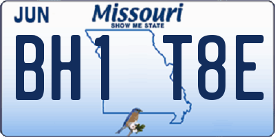 MO license plate BH1T8E