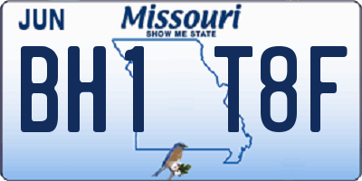 MO license plate BH1T8F