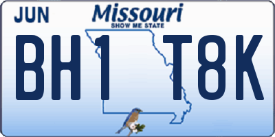 MO license plate BH1T8K