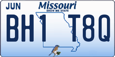 MO license plate BH1T8Q