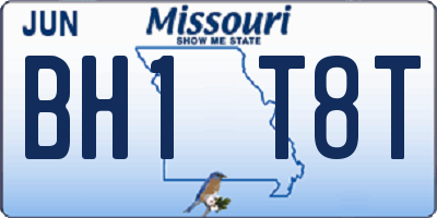 MO license plate BH1T8T