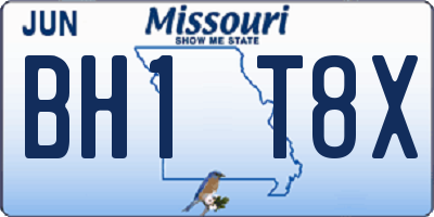 MO license plate BH1T8X