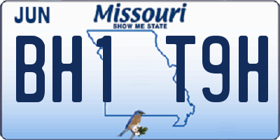 MO license plate BH1T9H