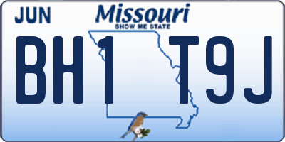 MO license plate BH1T9J