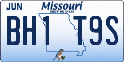 MO license plate BH1T9S