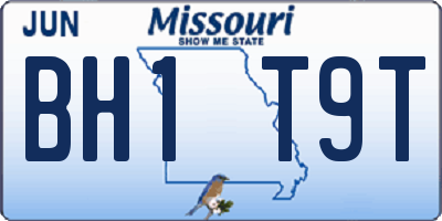 MO license plate BH1T9T