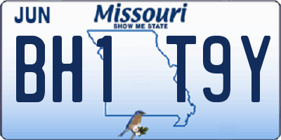 MO license plate BH1T9Y