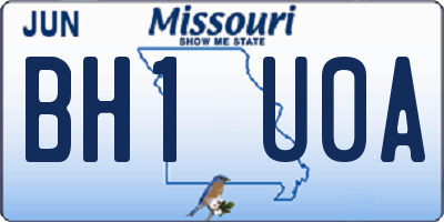 MO license plate BH1U0A