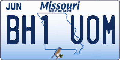 MO license plate BH1U0M