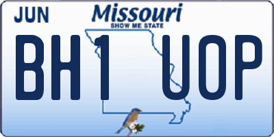 MO license plate BH1U0P