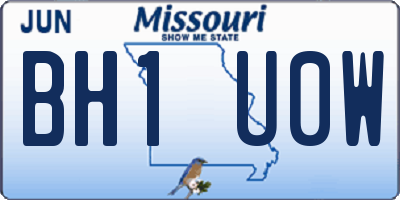 MO license plate BH1U0W
