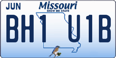 MO license plate BH1U1B