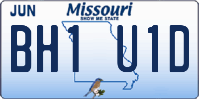 MO license plate BH1U1D